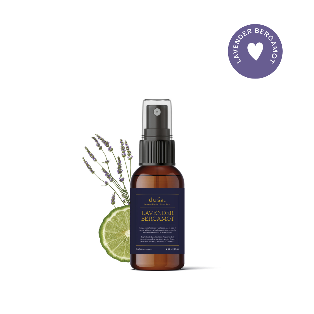 Lavender I Bergamot   - Aromatizante en Spray |  Para Telas y Ropa de Cama | Eliminador de olores en Spray - 60 ml